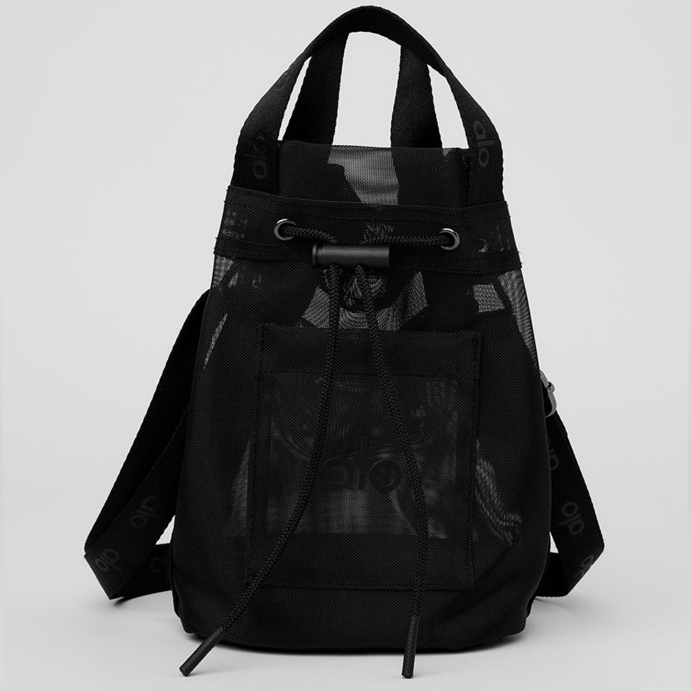 ALO Yoga Sheer Cross Body Bucket Bag Black